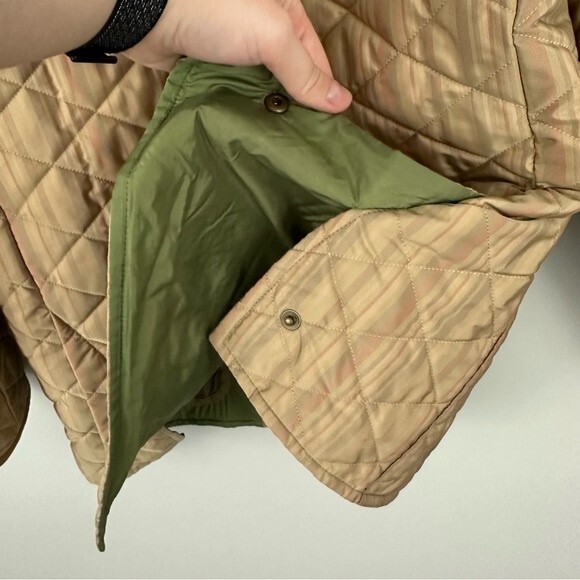 Barbour Muted Stripe Quilted Jacket Size 6 - Picture 14 of 15